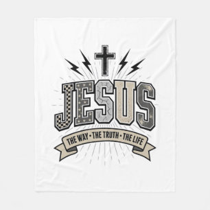 Manta Polar Jesús El Camino La Verdad La Vida Vintage Cristian