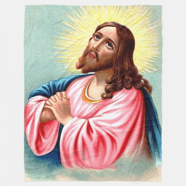 MANTA POLAR JESÚS EN PRAYER (Anverso)