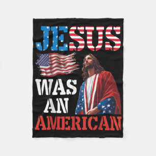 Manta Polar Jesús Era Una Bandera Estadounidense Cristiano Pat