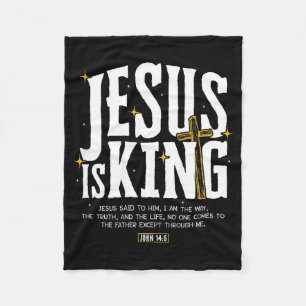 Manta Polar Jesús Es El Rey Biblia Verso Juan 14_6 Cristiano D