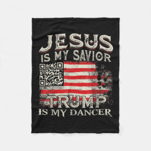 Manta Polar Jesús Es Mi Salvador Trump Es Mi Bailarín Qr Trump