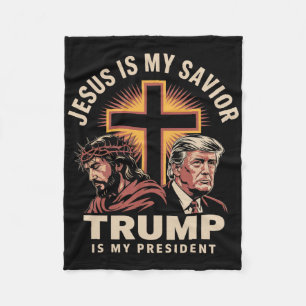 Manta Polar Jesús es mi salvador Trump es mi presidente Religi