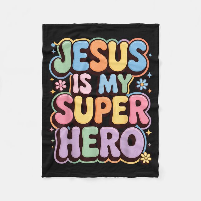 Manta Polar Jesús es mi superhéroe (Anverso)