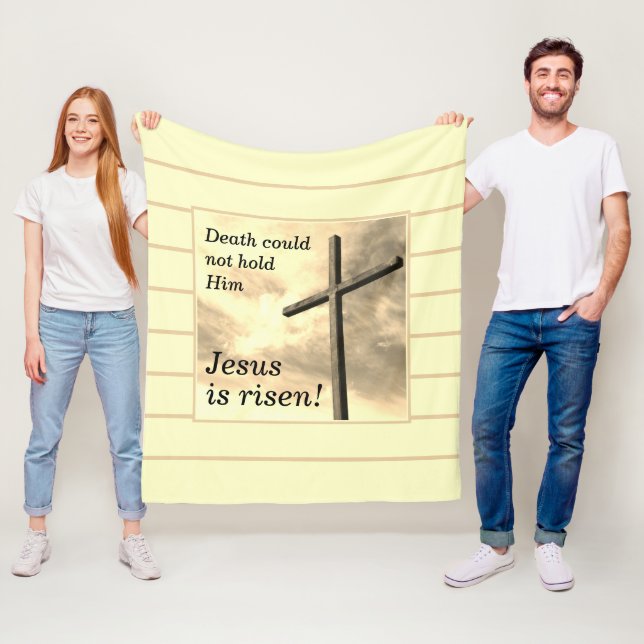 Manta Polar JESUS ES RISEN Cream Easter (In situ)