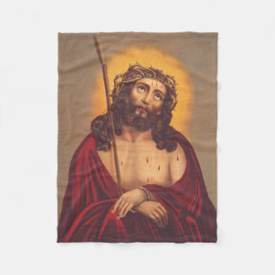 Manta Polar Jesús está coronado con una corona de espinas