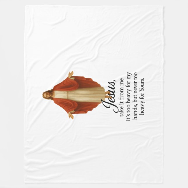 Manta Polar Jesus in Red and White (Anverso)