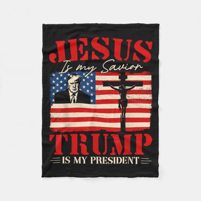 Manta Polar Jesus Is My Savior Trump Is My President Trump 202 (Anverso)