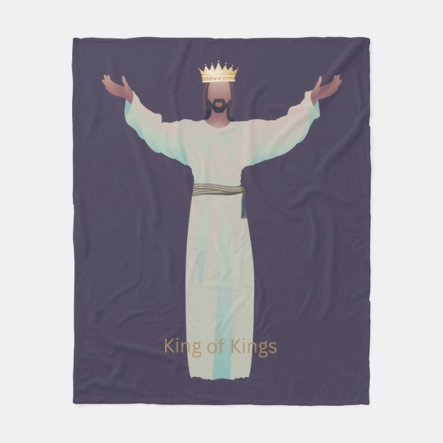 Manta Polar Jesus "King of Kings" Blanket, Christian Gifts (Anverso)