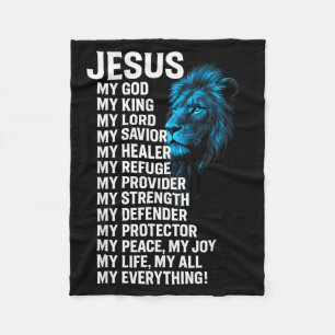Manta Polar Jesús - León Rey Cristiano Señor Salvador Fe