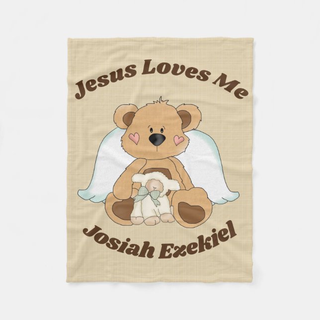 Manta Polar Jesús Personalizado Me Ama Fleece Blanket (Anverso)
