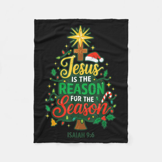 Manta Polar Jesus Reason Season Christian Christmas Family Pjs (Anverso)