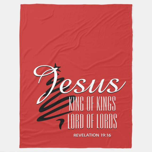 Manta Polar JESÚS REY DE LOS REYES Navidades Escritura Cristia (Anverso)