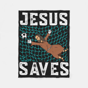 Manta Polar Jesús salva I Fe cristiana I Jesús gol de fútbol