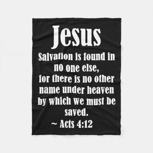 Manta Polar Jesus Salvation Acts 4 12 Christian Scripture Bibl (Anverso)