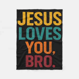 Manta Polar Jesús Te Ama Bro Gracioso Niño Joven Cristiano