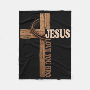 Manta Polar Jesús Te Ama Hermano Cruz Fe Cristiana Dios
