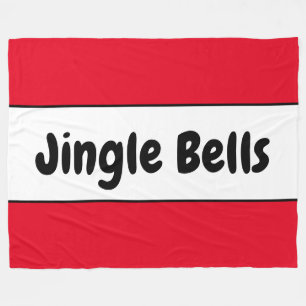 Manta Polar JINGLE BALLS Retro Texto Luminoso Tiras Blancas Ro
