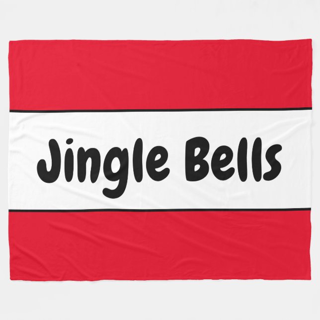 Manta Polar JINGLE BALLS Retro Texto Luminoso Tiras Blancas Ro (Frente (Horizontal))
