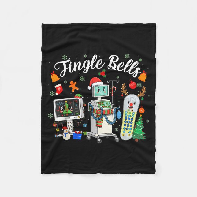 Manta Polar Jingle Bells Er Nurse Funny Christmas Tech Nursing (Anverso)