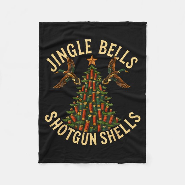 Manta Polar Jingle Bells Shotgun Shells Funny Hunting Christma (Anverso)