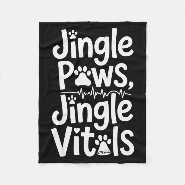 Manta Polar Jingle Paws Jingle Vitals Funny Vet Nurse Xmas  (Anverso)