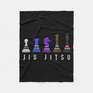 Manta Polar jiu jitsu entrenando ajedrez, regalo bjj con texto