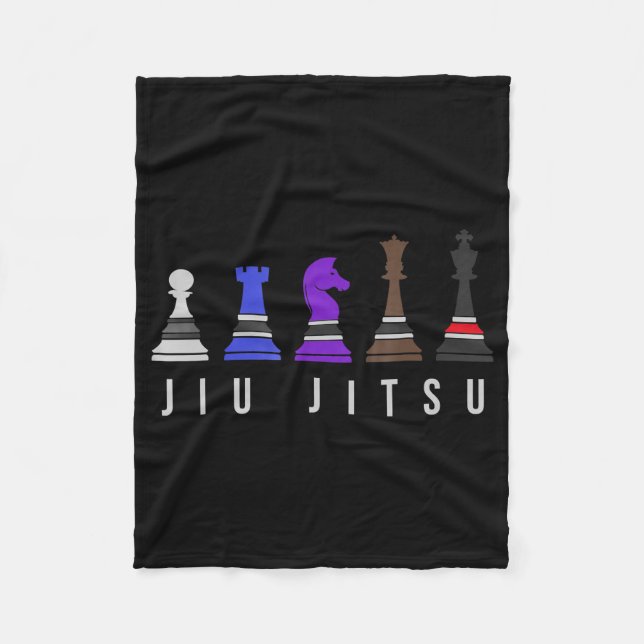 Manta Polar jiu jitsu entrenando ajedrez, regalo bjj con texto (Anverso)