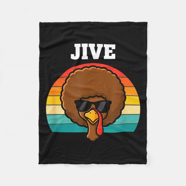 Manta Polar Jive Turkey Afro Retro 70s Thanksgiving Turkey Day (Anverso)