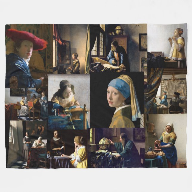 Manta Polar Johannes Vermeer - Masterpieces Patchwork (Frente (Horizontal))
