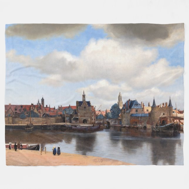 Manta Polar Johannes Vermeer - Vista de Delft (Frente (Horizontal))