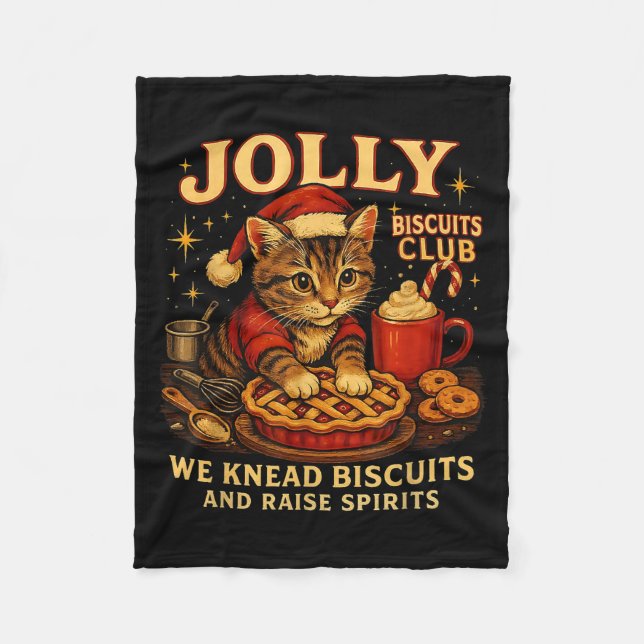 Manta Polar Jolly Biscuits Club We Knead Cat Xmas  (Anverso)