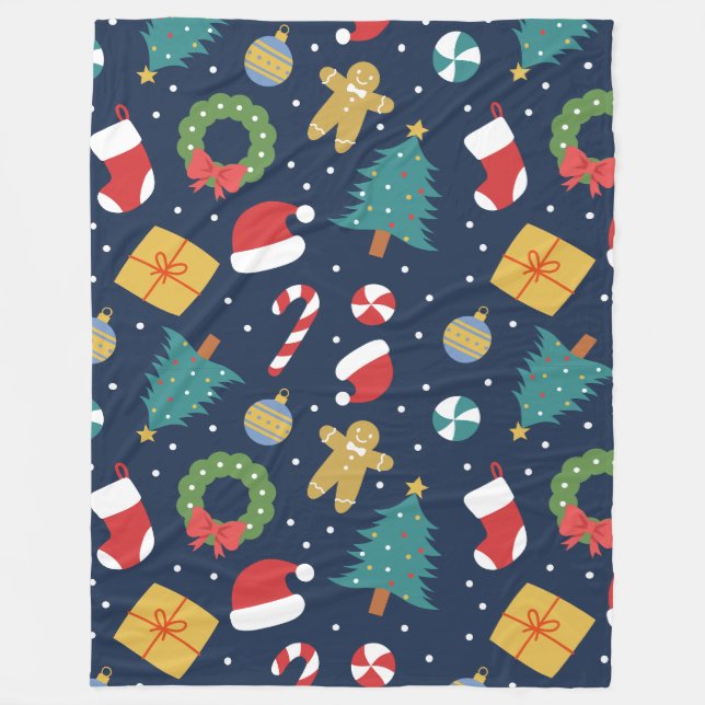 Manta Polar Jolly Jumble Holiday Fleece Blanket (Anverso)