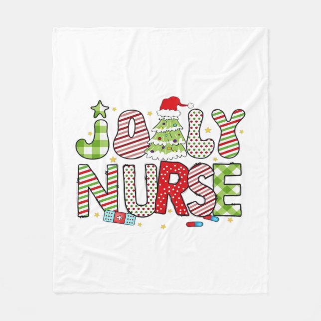 Manta Polar Jolly Nurse, camiseta clásica de Halloween (Anverso)