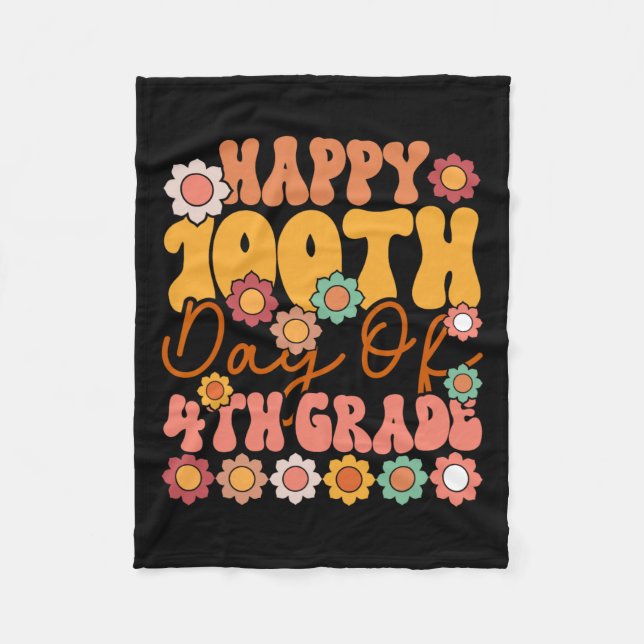 Manta Polar Jornadas De Maestros De 4º Grado Cute Groovy Chica (Anverso)