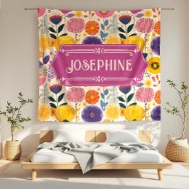 Manta Polar Josephine Colorful Purple and Yellow Modern Floral