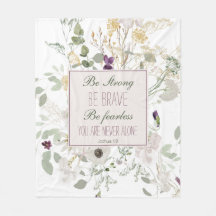 Joshua 1:9 Be Strand Wildflower Fleece Blanket