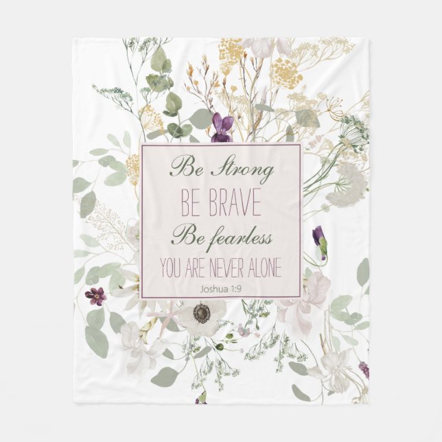 Manta Polar Joshua 1:9 Be Strand Wildflower Fleece Blanket (Anverso)