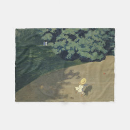 Manta Polar Joven Chica corriendo después de una pelota roja (