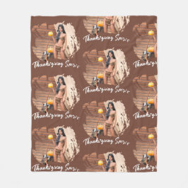 Manta Polar Jóvenes nativos estadounidenses posando en un muro