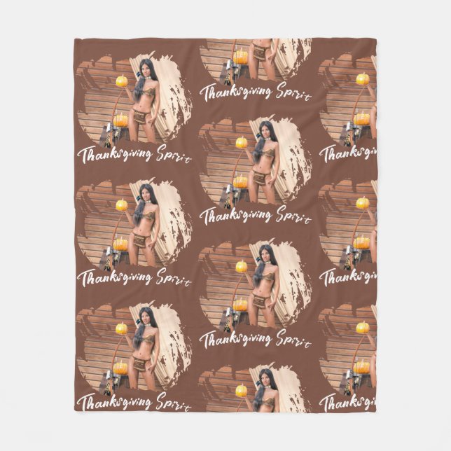 Manta Polar Jóvenes nativos estadounidenses posando en un muro (Anverso)