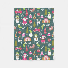 Manta Polar Joy Navidades Green