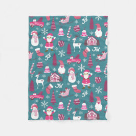 Manta Polar Joy Navidades Turquoise