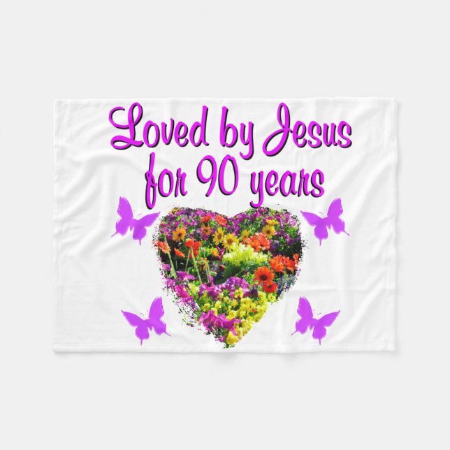 MANTA POLAR JOYOUS DE 90 AÑOS (Frente (Horizontal))