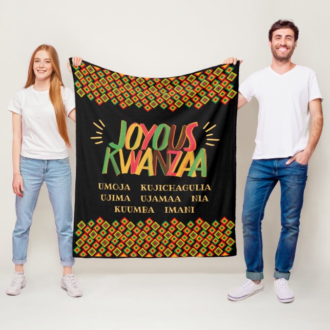 Manta Polar Joyous Kwanzaa con Nguzo Saba (In situ)