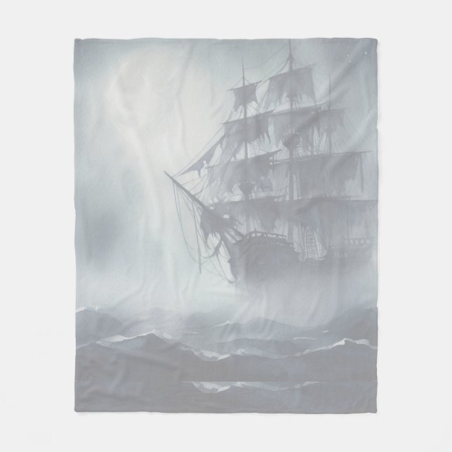 Manta Polar Jubilación de Barco Pirata Gris, Niebla Gris (Anverso)