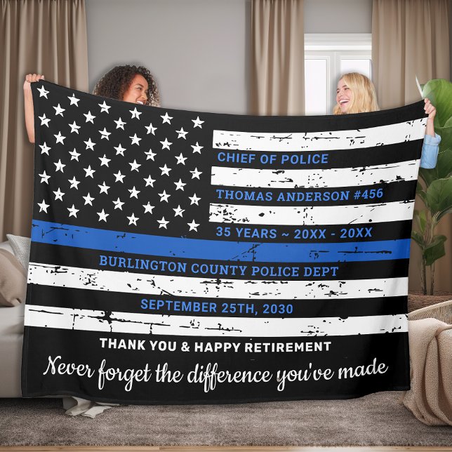 Manta Polar Jubilación de Oficial de Policía Bandera delgada d (Subido por el creador)