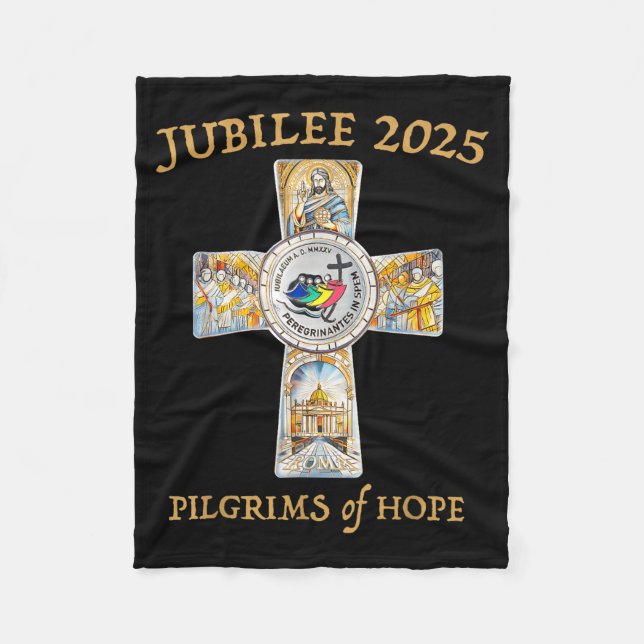 Manta Polar Jubilee 2025 Catholic Christian Lgrims Cross Jesus (Anverso)