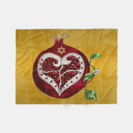 Manta Polar Judaica Pomegranate Heart Hanukkah Rosh Hashanah
