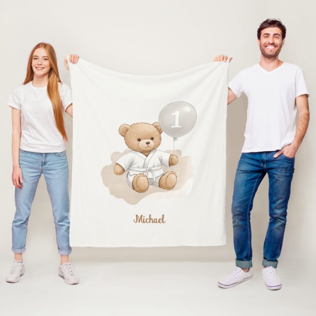 Manta Polar Judo Bear’s First Belt" – 1st Birthday White Belt (In situ)