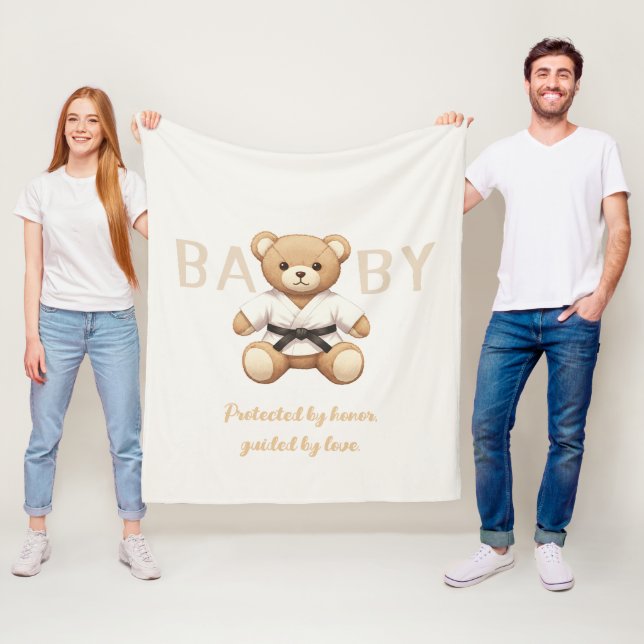 Manta Polar Judo Black Belt Bear Baby Shower Collection (In situ)